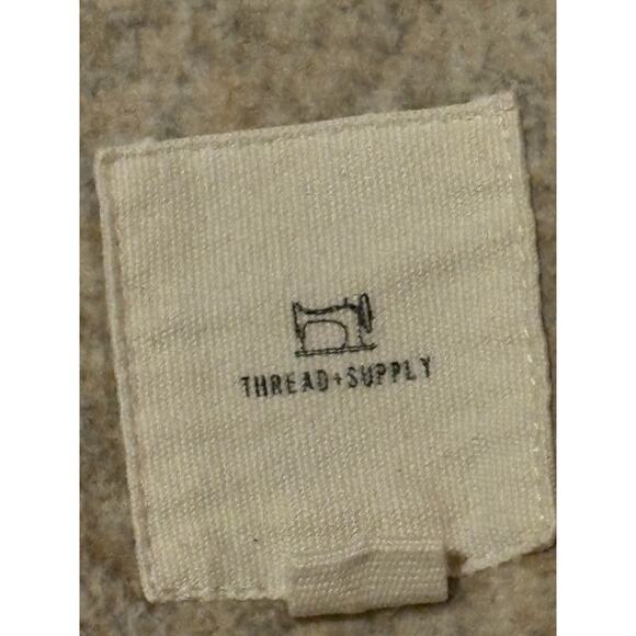 Thread & Supply Womens Medium Thick Knit Fitted Zip Up Sweater Jacket Fleece EUC - Picture 9 of 11